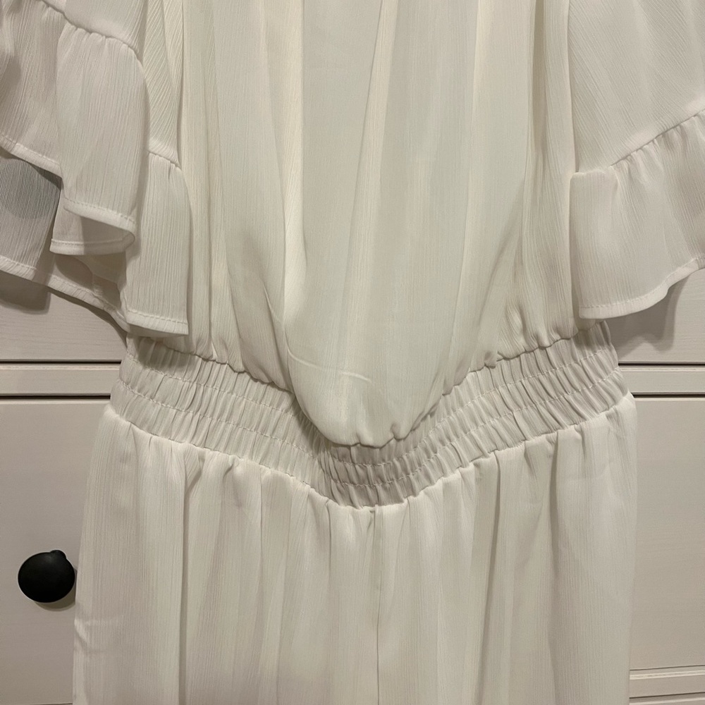 White Ruffled Romper - Picture 6 of 6